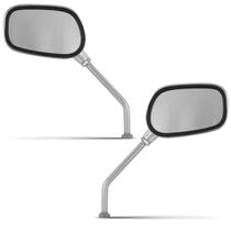 Espelho Retrovisor Cromo Forte Esportivo Oval (Par)