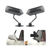 Espelho Retrovisor De Fibra De Carbono Azul Universal Estilo F1 Com Ângulo Amplo E Suporte Metálico