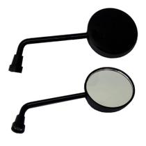 Espelho Retrovisor Esportivo Mini Redondo - Universal Preto para Motocicletas