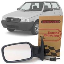 Espelho Retrovisor Esquerdo Lado Motorista Fiat Uno Fire mille smart 2001 2002 2003 2004 2 Portas Regulagem Interna Manual