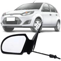 Espelho Retrovisor Esquerdo Motorista Ford Fiesta Rocan Street 2002 2004 2006 2008 2010 2012 2014 Regulagem Controle Manual Preto