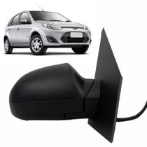 Espelho Retrovisor Externo Controle Manual com Capa Preto Liso Ford Fiesta Hatch e Sedan 2002 até 2014