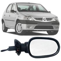 Espelho Retrovisor Lado Direito Carona Renault Sandero Logan 2006 2007 2008 2009 com Controle de Regulagem Manual Interno