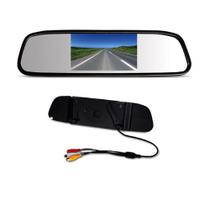 Espelho Retrovisor Monitor Tela Lcd 4,3 Para Câmera De Ré
