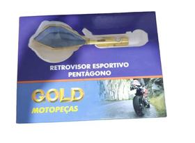 Espelho Retrovisor Pentagonal Dourado