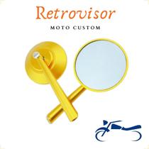 Espelho Retrovisor Universal Redondo Para Motos Custom Dourado Espelho Retrovisor Universal Redondo Para Motos Custom Dourado