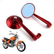 Espelho Retrovisor Universal Redondo Para Motos Custom Vermelho Dafra Kansas 150 2011 2012 2013 Espelho Retrovisor Universal Redondo Para Motos Custom Vermelho Dafra Kansas 150 2011 2012 2013
