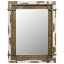 Espelho Rústico Decorativo com Moldura Raspada 72cm x 122cm Decore Pronto