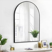 Espelho SCWF-GZ Arch 91x61cm com estrutura metálica montada na parede preta