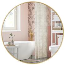 Espelho SONGMICS Round Gold, parede de banheiro, moldura de metal de 60 cm Espelho SONGMICS Round Gold, parede de banheiro, moldura de metal de 60 cm