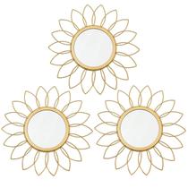 Espelho Uaussi Sunburst Metal Wall, pacote com 3, 12,2 cm de diâmetro Espelho Uaussi Sunburst Metal Wall, pacote com 3, 12,2 cm de diâmetro
