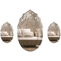 Espelho Veneziano Provençal Decorativo 28X47 3884 Kit 3 Pcs