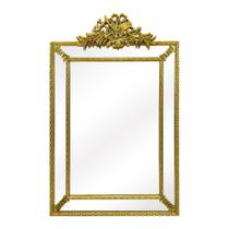 Espelho Vertical 140cm Cristal Bisotê Entalhes Florais