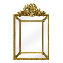 Espelho Vertical Cristal Bisotê Entalhes Florais e Musicais