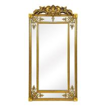 Espelho Vertical Grande Império Cristal Bisotê Adornos