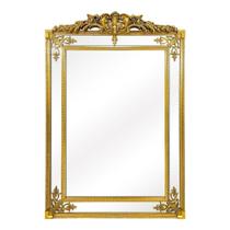 Espelho Vertical Grande Palaciano Cristal Bisotê Ouro