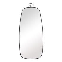 Espelho Vertical Moldura Metal Black Decorativo Argola Luxo