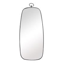 Espelho Vertical Moldura Metal Black Decorativo Argola Luxo