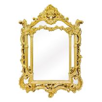 Espelho Vertical Ouro Rico Entalhes Classicos Luxuosos