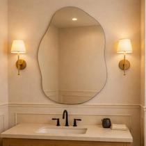 Espelho Vildrex Ravenna 70x50cm Design Moderno Para Banheiro Lavabo Quarto Lapidado Luxo