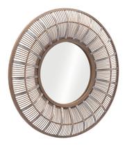 Espelho Zuo Toto Antique Gold Redondo de Madeira Maciça 80x6x80cm