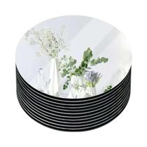 Espelhos Acrílicos De 8 Polegadas 10PCS Centros De Mesa Redondos Para Casamento Pratos Para Velas