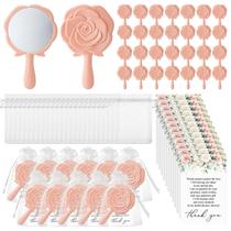 Espelhos compactos Wenqik Bridal Shower Favors 50 conjuntos (rosa)