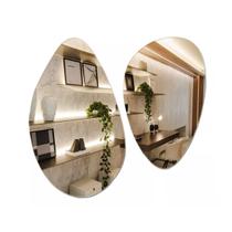 Espelhos Decorativo de 80cm e 51cm Lapidado Sala Escritório