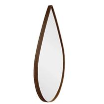 Espelhos FORMATO GOTA OVAL 70cm + Suporte + Couro Café