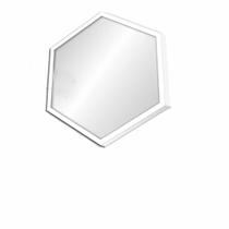 Espelhos Hexagonal Com Moldura 60 X 52 Cm Branco - Decorefácil