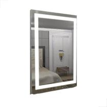 Espelhos Lapidado Grande Com Jateado e Led Prata 800x700