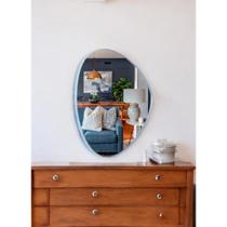 Espelhos Orgânicos Com Moldura Em Couro MEDIO
