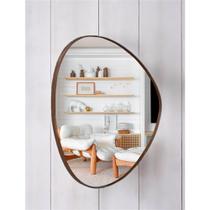 Espelhos Orgânicos Com Moldura Em Couro PEQUENO