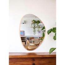 Espelhos Orgânicos Com Moldura Em Couro pequeno