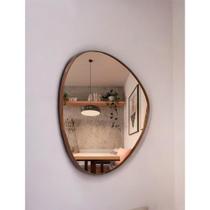 Espelhos Orgânicos Com Moldura Em Couro Pequeno