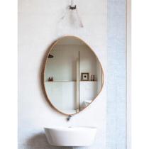 Espelhos Orgânicos Com Moldura Em Couro Pequeno