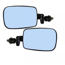 Espelhos Retrovisor Mexicano Preto Braco Curto Convexo Azul