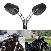 Espelhos Retrovisores Laterais Pretos De 8mm Para Motocicletas Harley Dyna Sportster XL1200 Iron 883