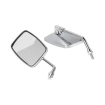 Espelhos Retrovisores Universais Retangulares Cromados Para Motocicletas Com Rosca De 10mm Para Espelhos Retrovisores Universais Retangulares Cromados Para Motocicletas Com Rosca De 10mm Para