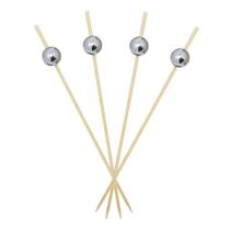 Espetinho Decoração Bolinha Prata Festa Petisco Buffet 100un