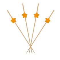 Espetinho Palito Estrela Amarela 12 Cm Decoração Drink Festa