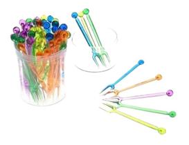 Espetinhos p/ petiscos colorido plastilania c/50un.