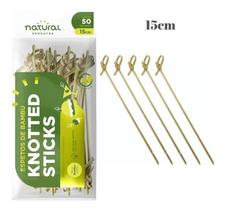 Espeto bambú knotted sticks lanches nozinho 15cm 50 unidades