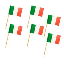 Espeto Bandeira Itália 100 Un Decoração Pizza Macarronada Massa