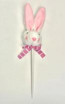 Espeto Coelho de Pelúcia Rosa