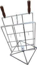 Espeto Costela Fogo Chão Galvanizado C/base Giratória P/25kg