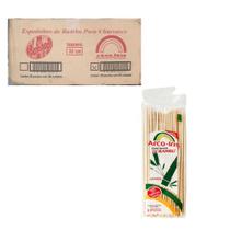 Espeto de bambu 30 cm caixa com 100 pacotes - ARCO-IRIS