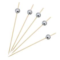 Espeto De Bambu 50 Un Bola Prata Palito Decorativo Drink Espeto De Bambu 50 Un Bola Prata Palito Decorativo Drink