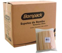 Espeto de Bambu de 25 cm Bompack Caixa com 5000 unidades Espeto de Bambu de 25 cm Bompack Caixa com 5000 unidades