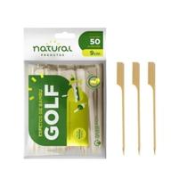 Espeto de bambu Golf 9cm Natural com 50 unidades Ideal para lanches e Petiscos